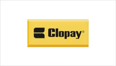 A yellow box with the word clopay on it.