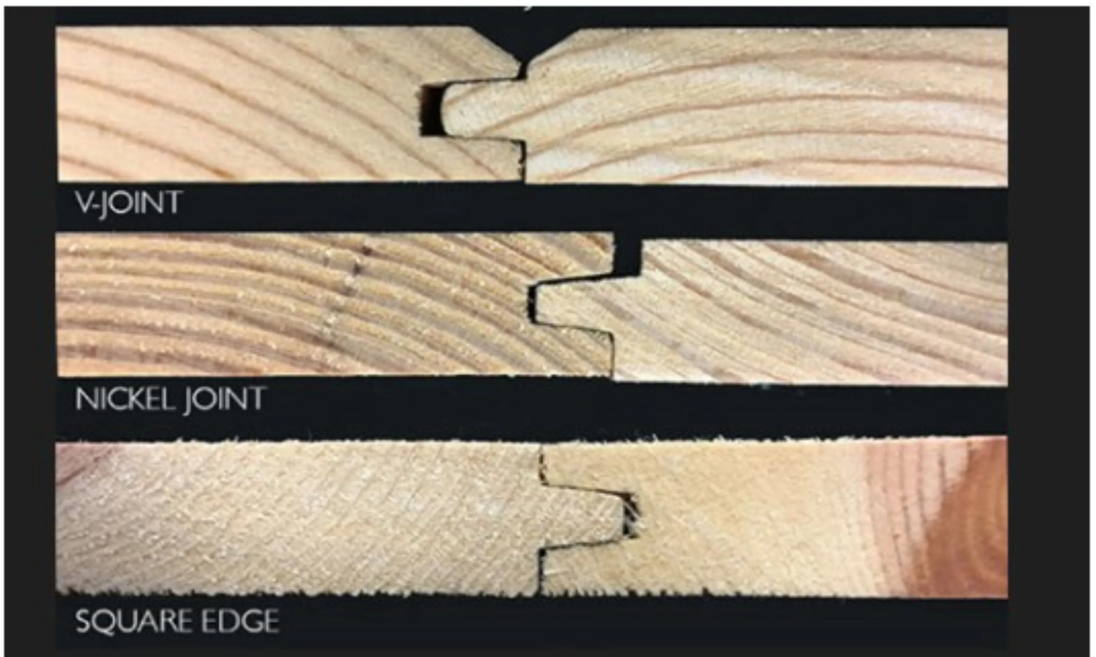 A close up of different types of wood